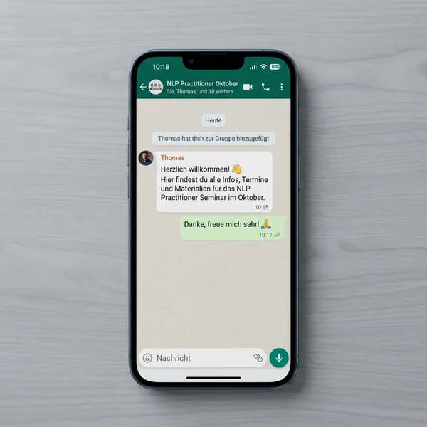 Einladung in die Seminar-WhatsApp-Gruppe